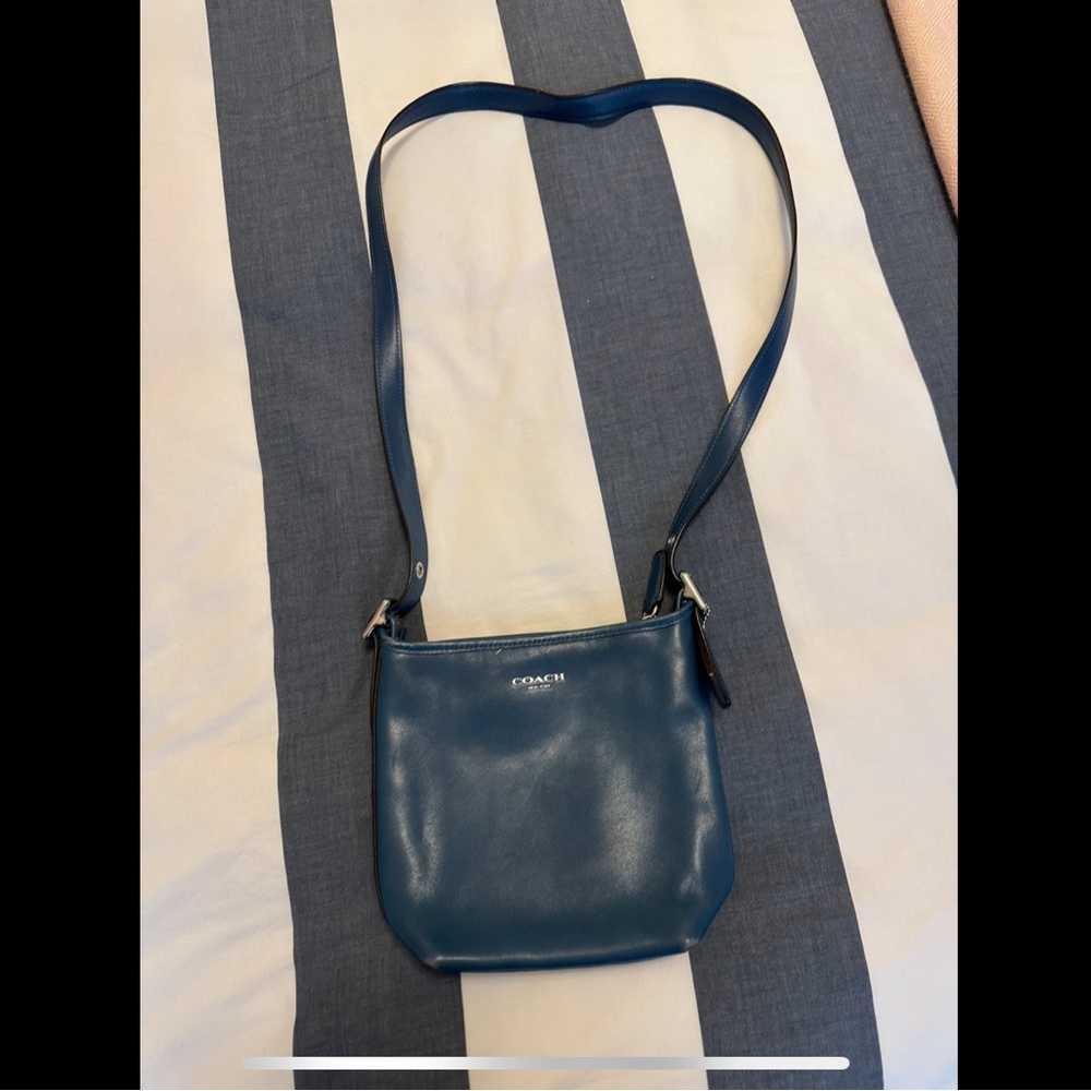 Coach Blue Leather Crossbody Bag - Picture 1 of 3